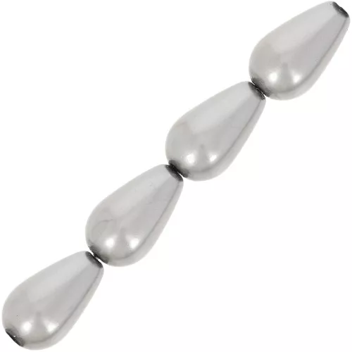 Preciosa Pearls - Perla en forma de pera 10x6 mm - Gris oscuro x10