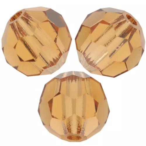 Preciosa perlas facetadas redondas - Perla redonda 6 mm - Light Colorado Topaz x6