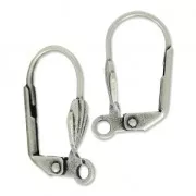 Ganchos cerrados concha 18 mm plateado antiguo x2