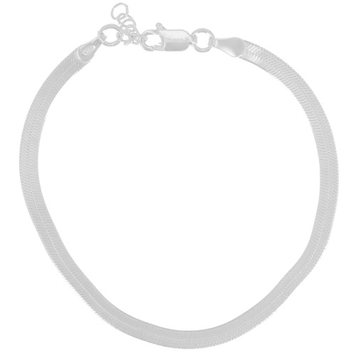 Pulsera malla espejo - serpiente plana 3 mm - Plata 925 x16 cm