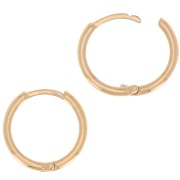 Pendientes criollos redondos de 14 mm para decorar - 3 micras chapado en oro x2