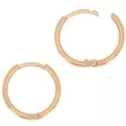 Pendientes criollos redondos de 14 mm para decorar - 3 micras chapado en oro x2