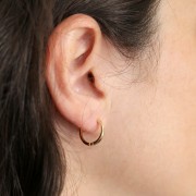Pendientes criollos redondos de 14 mm para decorar - 3 micras chapado en oro x2