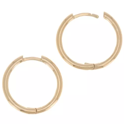 Pendientes criollos redondos de 20 mm para decorar - chapados en oro de 3 micras x2