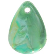 Lentejuelas de pétalos de flores curvados de 17 mm en acrílico - jaspeado multiverde x15