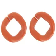 Eslabón acrílico trenzado ovalado 39x34 mm - Terracota opaco satinado x1