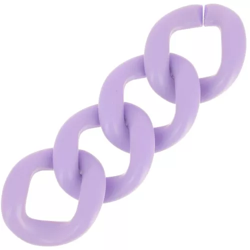 Eslabón Acrílico Torcido Ovalado 39x34 mm - Lila Opaco Satinado x1