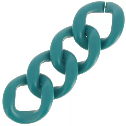Eslabón acrílico trenzado ovalado 39x34 mm - Azul pato opaco satinado x1