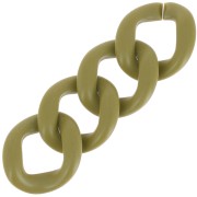 Eslabón acrílico trenzado ovalado 39x34 mm - Opaque Olive Mat x1