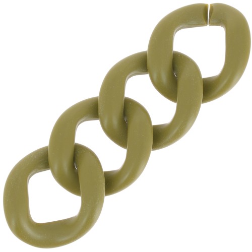 Eslabón acrílico trenzado ovalado 39x34 mm - Opaque Olive Mat x1