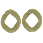 Eslabón acrílico trenzado ovalado 39x34 mm - Opaque Olive Mat x1
