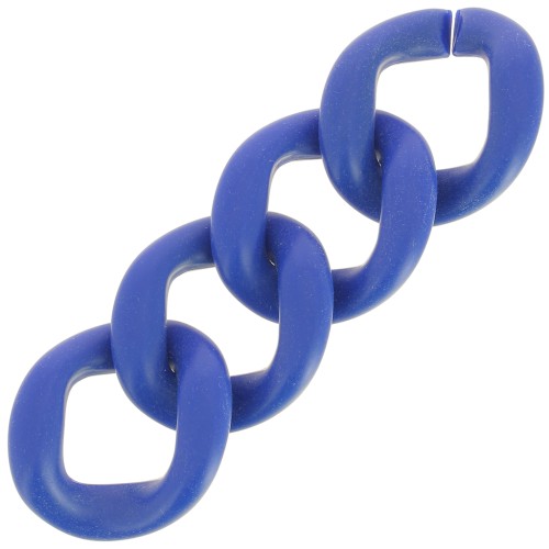 Eslabón acrílico trenzado ovalado 39x34 mm - Lapis opaco azul satinado x1