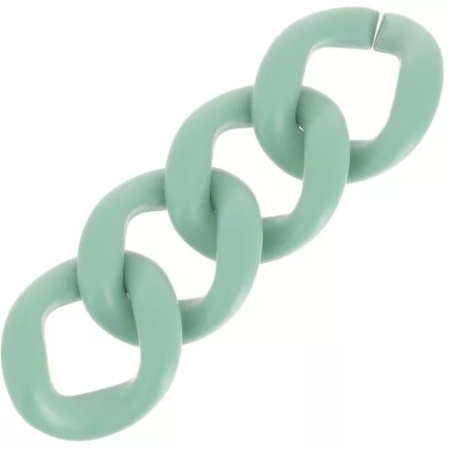 Eslabón acrílico trenzado ovalado 39x34 mm - Satén salvia opaco x1