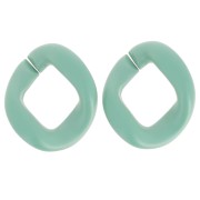 Eslabón acrílico trenzado ovalado 39x34 mm - Satén salvia opaco x1