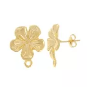 Pendientes Flor 18 mm con anilla cerrada - Dorado x2