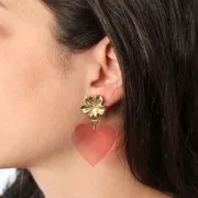 Pendientes Flor 18 mm con anilla cerrada - Dorado x2