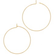 Pendientes de aro finos para decorar, 34 mm - Acero inoxidable 316L dorado, 2 unidades