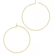 Pendientes de aro finos para decorar, 34 mm - Acero inoxidable 316L dorado, 2 unidades