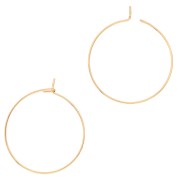 Pendientes de aro finos para decorar, 34 mm - Acero inoxidable 316L dorado x2