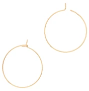 Pendientes de aro finos para decorar, 34 mm - Acero inoxidable 316L dorado x2