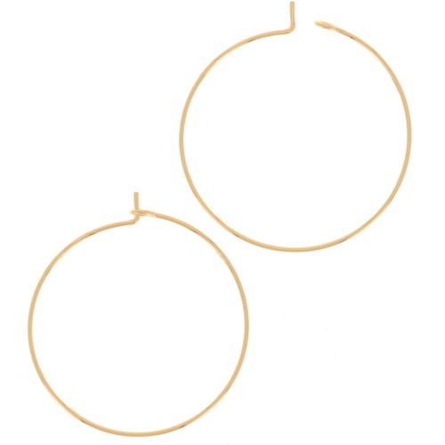 Pendientes de aro finos para decorar, 34 mm - Acero inoxidable 316L dorado, 2 unidades