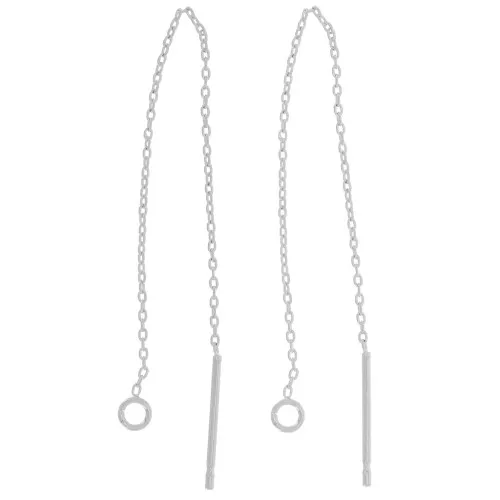 Pendientes de cota de malla Forçat 70 mm aro abierto - Plateado fino x2