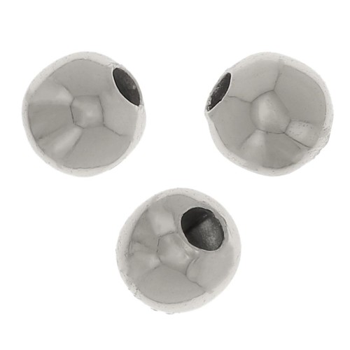 Cuentas redondas de 3 mm - Acero inoxidable 303L x100