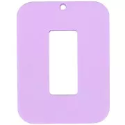 Colgante rectángulo hueco acrílico transparente 40x30 mm - Violeta claro x1