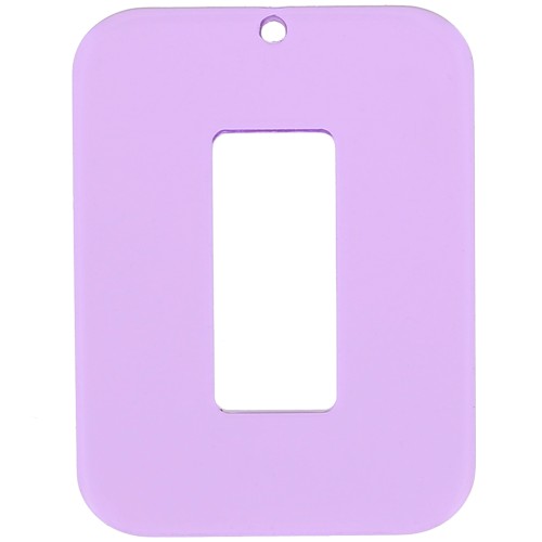 Colgante rectángulo hueco acrílico transparente 40x30 mm - Violeta claro x1