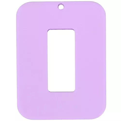 Colgante rectángulo hueco acrílico transparente 40x30 mm - Violeta claro x1