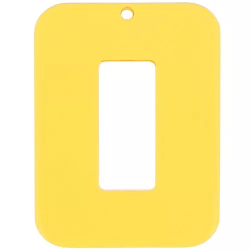 Colgante rectángulo hueco acrílico transparente 40x30 mm - Amarillo x1