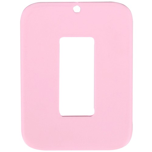 Colgante rectángulo hueco acrílico transparente 40x30 mm - Rosa x1