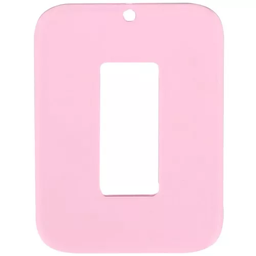 Colgante rectángulo hueco acrílico transparente 40x30 mm - Rosa x1