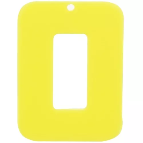 Colgante rectángulo hueco 40x30 mm en acrílico opaco - Amarillo fluorescente x1