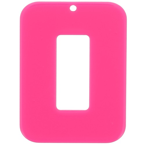 Colgante rectángulo de acrílico opaco 40x30 mm - Fucsia x1