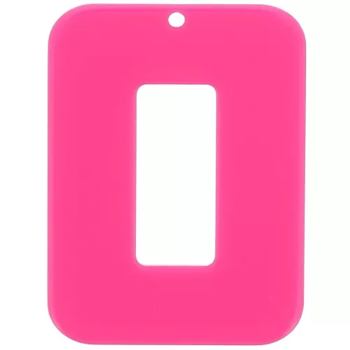 Colgante rectángulo hueco 40x30 mm en acrílico opaco - Fucsia x1