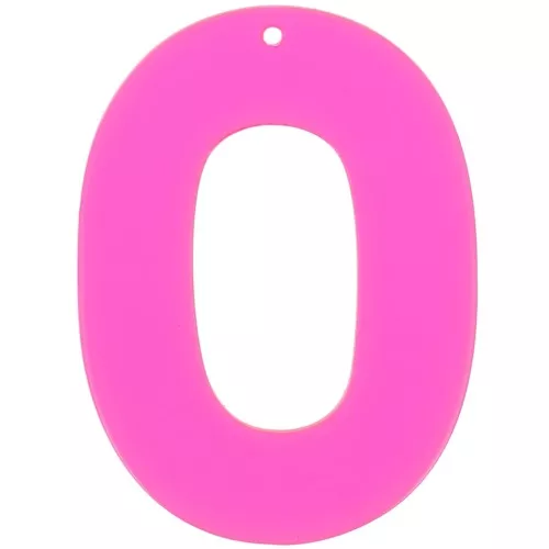 Colgante calado ovalado acrílico transparente 47x34 mm - Rosa - naranja neón x1