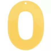 Pendentif ovale évidé en acrylique transparent 47x34 mm - Jaune x1