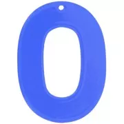 Pendentif ovale évidé en acrylique transparent 47x34 mm - Bleu électrique x1