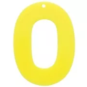 Pendentif ovale évidé en acrylique opaque 47x34 mm - Jaune fluo x1