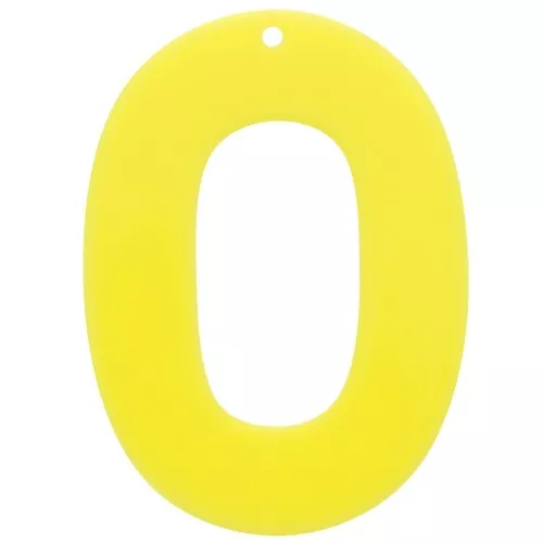 Colgante ovalado empotrable de acrílico opaco 47x34 mm - Amarillo fluorescente x1