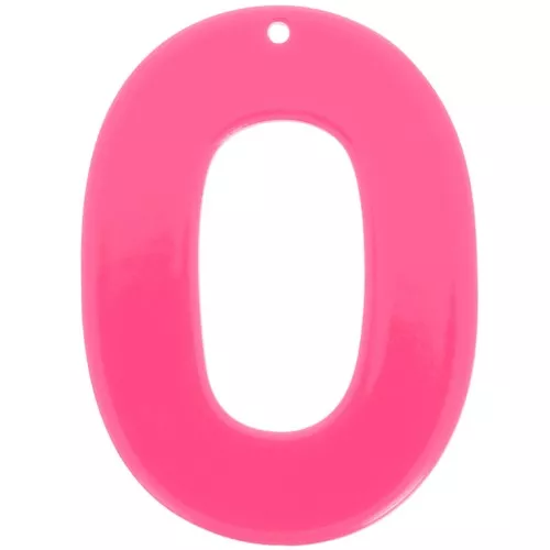 Colgante oval empotrado de acrílico opaco 47x34 mm - Fucsia x1