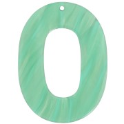 Colgante hueco ovalado de acetato 47x34 mm - Perla verde jaspeada x1