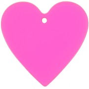 Colgante corazón acrílico transparente 31x32 mm - Rosa - naranja neón x1