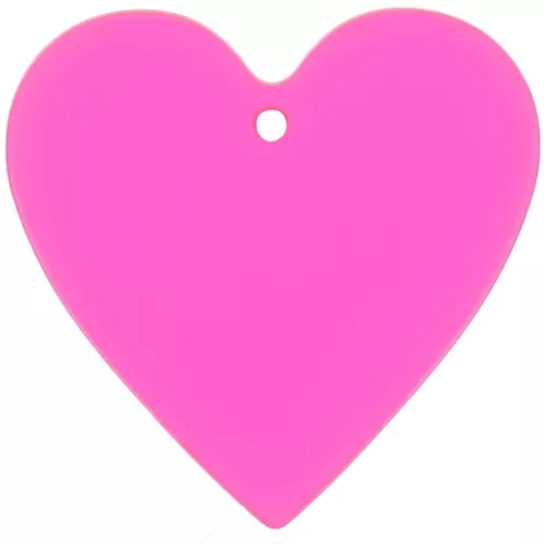 Colgante corazón acrílico transparente 31x32 mm - Rosa - naranja neón x1