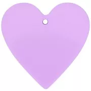 Pendentif coeur 31x32 mm en acrylique transparent - Violet clair x1