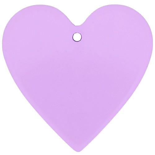 Colgante corazón acrílico transparente 31x32 mm - Violeta claro x1