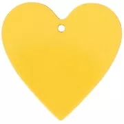 Pendentif coeur 31x32 mm en acrylique transparent - Jaune x1