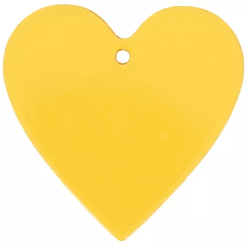 Colgante corazón acrílico transparente 31x32 mm - Amarillo x1