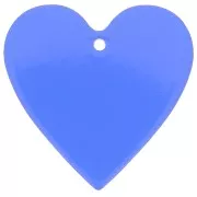 Colgante corazón acrílico transparente 31x32 mm - Azul eléctrico x1